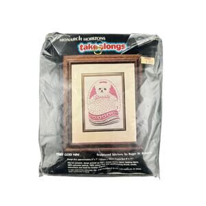 Vintage Monarch Horizons Takealongs Needlepoint Teddy Bear in a Dress Kit